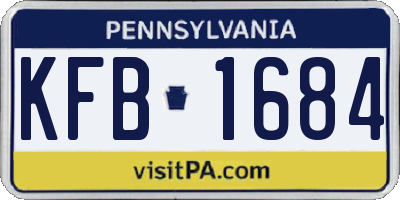 PA license plate KFB1684
