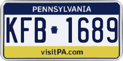 PA license plate KFB1689