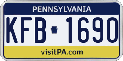 PA license plate KFB1690