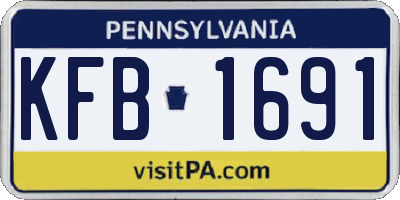 PA license plate KFB1691