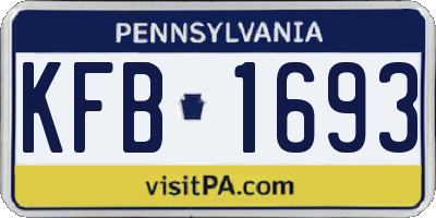PA license plate KFB1693