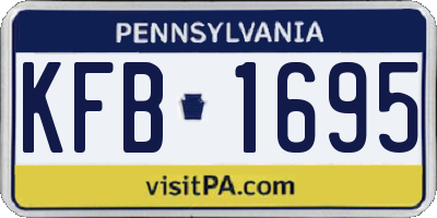 PA license plate KFB1695