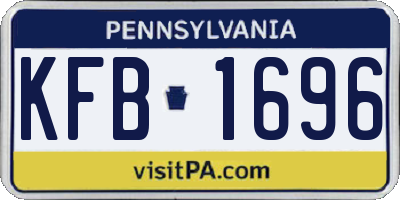 PA license plate KFB1696