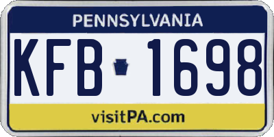 PA license plate KFB1698