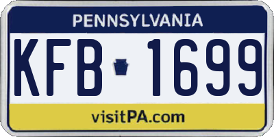 PA license plate KFB1699