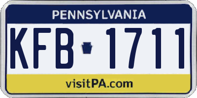 PA license plate KFB1711