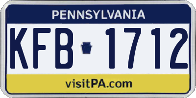 PA license plate KFB1712