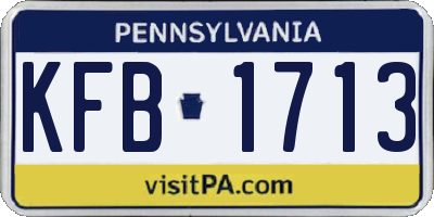 PA license plate KFB1713