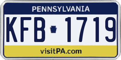 PA license plate KFB1719