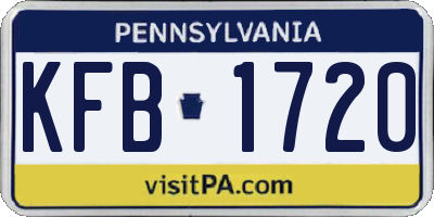 PA license plate KFB1720