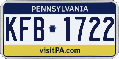 PA license plate KFB1722