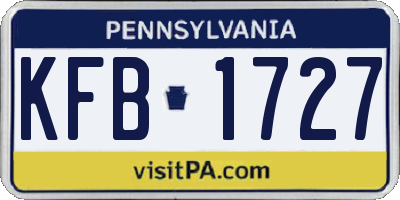 PA license plate KFB1727