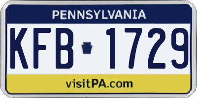 PA license plate KFB1729