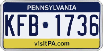 PA license plate KFB1736