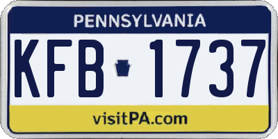 PA license plate KFB1737