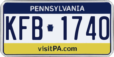 PA license plate KFB1740