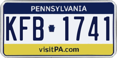 PA license plate KFB1741