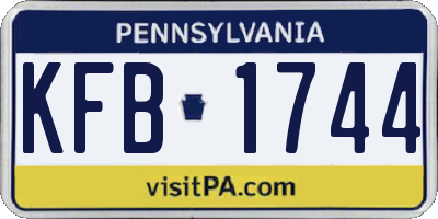 PA license plate KFB1744