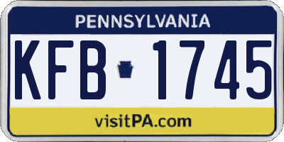 PA license plate KFB1745
