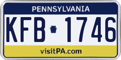 PA license plate KFB1746