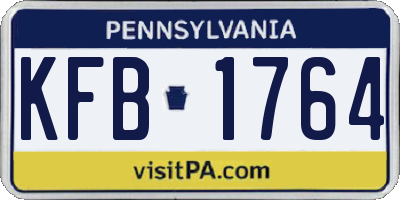 PA license plate KFB1764