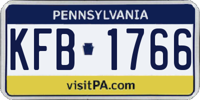 PA license plate KFB1766