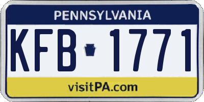 PA license plate KFB1771