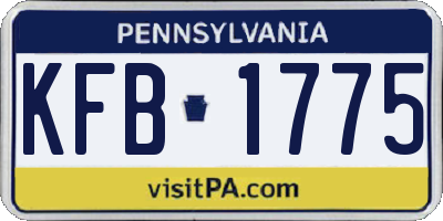 PA license plate KFB1775