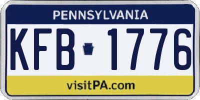 PA license plate KFB1776