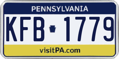 PA license plate KFB1779