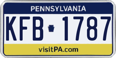 PA license plate KFB1787