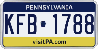 PA license plate KFB1788