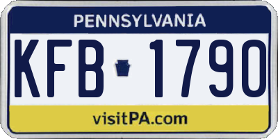PA license plate KFB1790