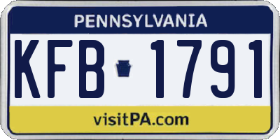 PA license plate KFB1791