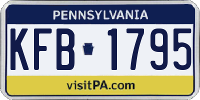 PA license plate KFB1795