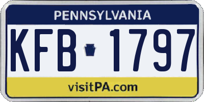 PA license plate KFB1797