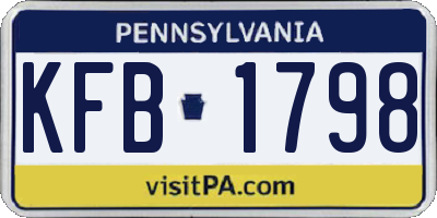 PA license plate KFB1798