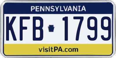 PA license plate KFB1799