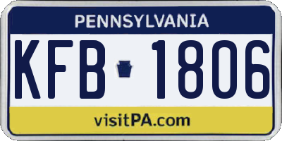 PA license plate KFB1806
