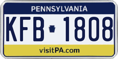 PA license plate KFB1808