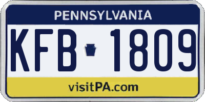 PA license plate KFB1809
