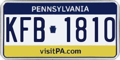 PA license plate KFB1810