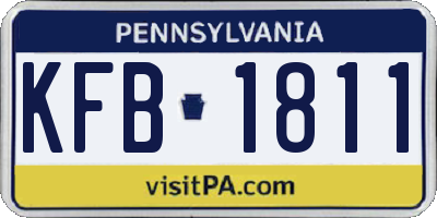 PA license plate KFB1811