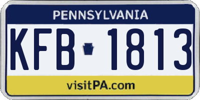 PA license plate KFB1813