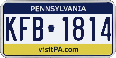 PA license plate KFB1814