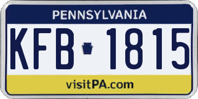 PA license plate KFB1815