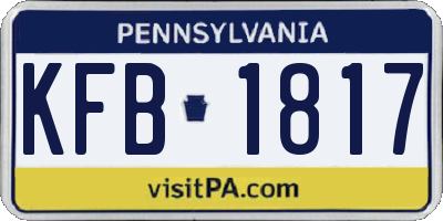 PA license plate KFB1817