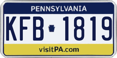 PA license plate KFB1819