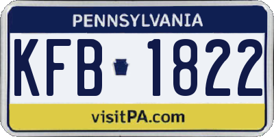 PA license plate KFB1822