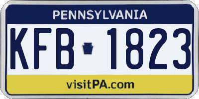 PA license plate KFB1823